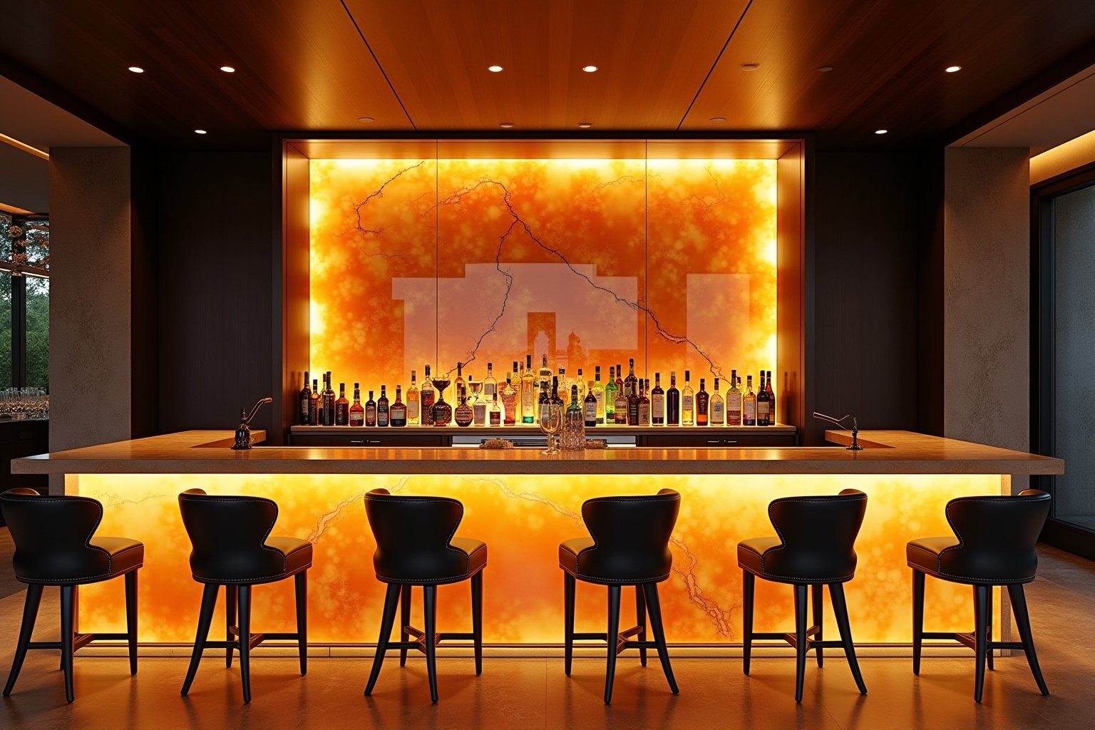 Turkish Onyx backlit wall feature installation